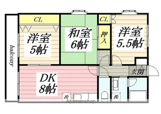 ワンエイトマンション三笠【304号室】の間取り