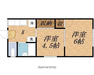ハイツ伊那里【202号室】の間取り