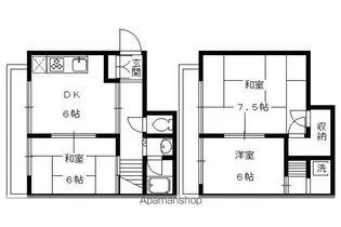 シャルマン衣笠金閣寺ハイツ【2-A号室】の間取り