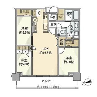 グローバルフロントタワー【7階】の間取り