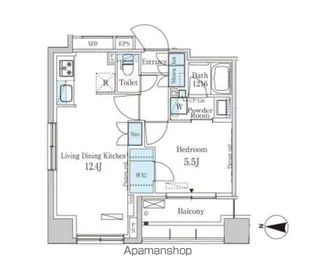 パークアクシス菊川【10階】の間取り