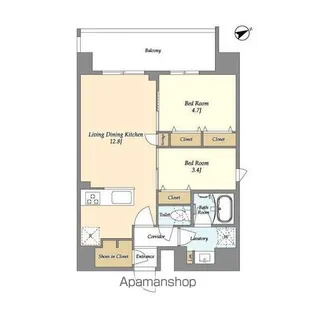 グランカーサ町屋Ⅱ【6階】の間取り