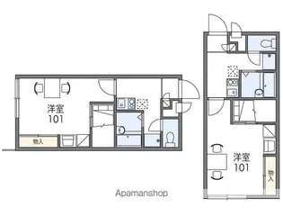 レオパレスとちの木【207号室】の間取り