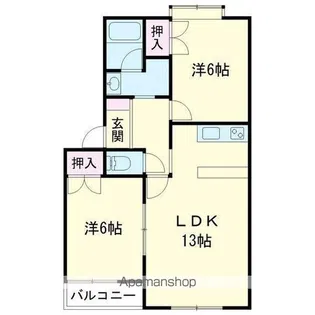 ボヌールナン【201号室】の間取り
