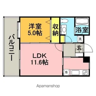 リアンシエルブルー東比恵【7階】の間取り