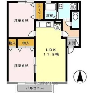 フローラルコート【2階】の間取り