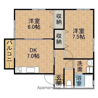 ワーズワース【1階】の間取り