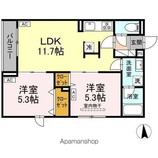 セレスティア荒川N【2階】の間取り