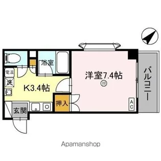 リバーハイツ光陽【4階】の間取り