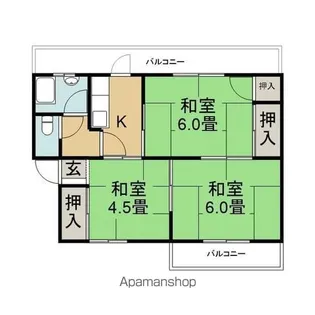 山一マンション【2階】の間取り