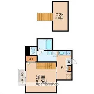 フェリーチェ中江【2階】の間取り