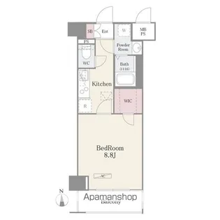 フォンターナ入谷【6階】の間取り