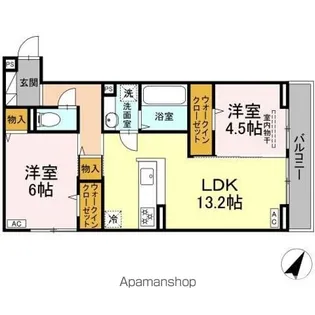 フラネーヴェ【2階】の間取り