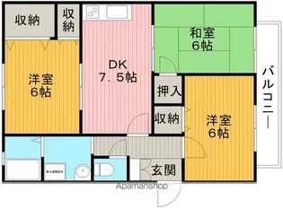 本町北パークハイムⅡ【2階】の間取り