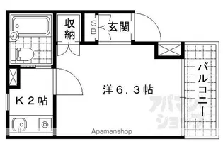 FLOT HOUSING【102号室】の間取り
