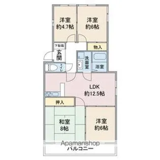 レスカール社台【1階】の間取り