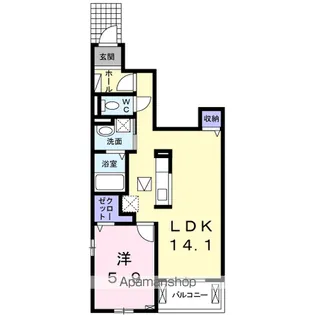 プランドール B【1階】の間取り