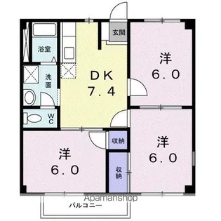 ニューシティ塩田町B【2階】の間取り
