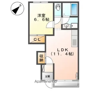 パディフィールド I【105号室】の間取り