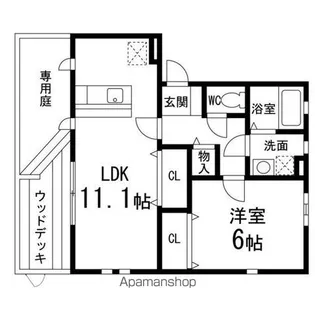 コンフォート・ルピナス【101号室】の間取り