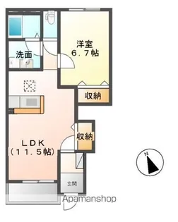 ウッドクイーン(WOOD QUEEN)【1階】の間取り
