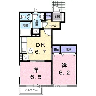 ソレアード・K Ⅰ【1階】の間取り