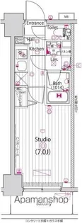 ガーラ・リバースクエア横濱南【2F-10号室】の間取り
