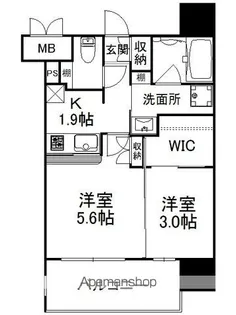 エンクレスト天神AVANT【6階】の間取り