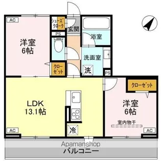 ノーブルラフィネ万平町 A【2階】の間取り