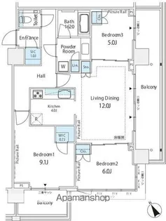 シティタワー新宿【7階】の間取り