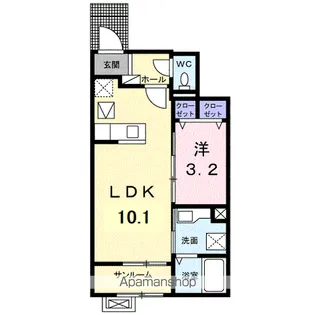 パークサイド メゾン【1階】の間取り