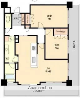 レジディアタワー仙台【7階】の間取り