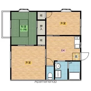 パインハイツ高橋【1階】の間取り