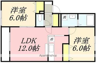 メゾンドリヴィエールA棟【2階】の間取り