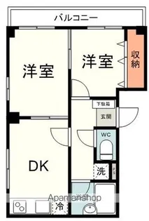 コスモ鷹匠【401号室】の間取り