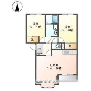 オアシス瑞穂【2階】の間取り