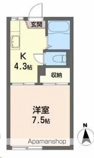 レジデンス樹【103号室】の間取り