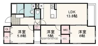 プラドスメゾン千代田【503号室】の間取り