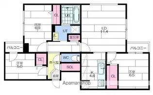 Dolce Fushimi【4階】の間取り
