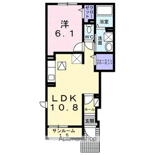 プリムヴェールB【1階】の間取り