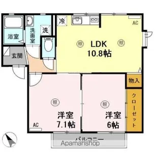 ボヌール羽屋E【2階】の間取り