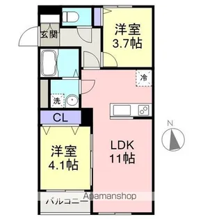 LA・MERINA【203号室】の間取り