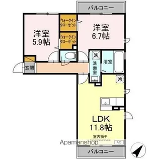 エスペランサAB【2階】の間取り