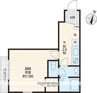 リコリス【203号室号室】の間取り