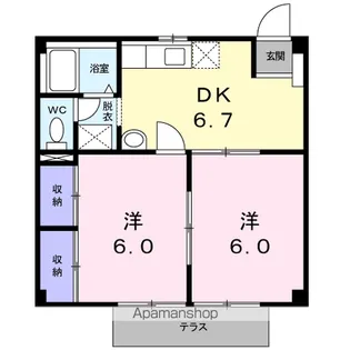 ニューシティ東赤坂【1階】の間取り
