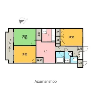プライムアーバン武蔵小金井【1階】の間取り