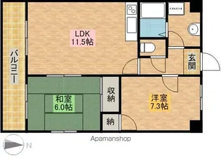 ヴィーブルオガイ【2階】の間取り