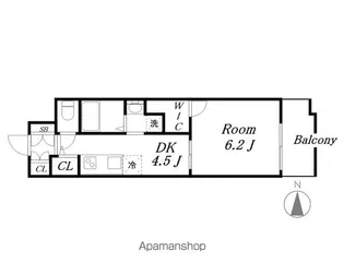 1DKの間取り画像