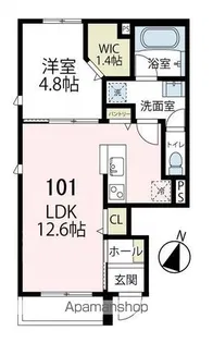 オリーアルカジック【101号室号室】の間取り