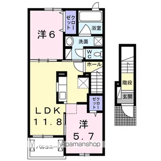 ベル フレーズ 24Ⅰ【2階】の間取り